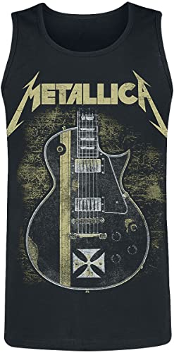Metallica Hetfield Iron Cross Guitar Männer Tank-Top schwarz M 100% Baumwolle Band-Merch, Bands von Metallica