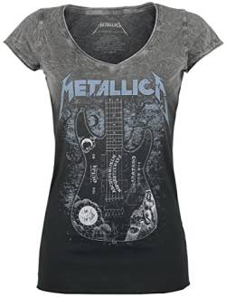 Metallica Ouija Guitar Frauen T-Shirt schwarz/grau 3XL 100% Baumwolle Band-Merch, Bands von Metallica