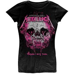 Metallica T Shirt Wherever I May Roam Band Logo offiziell Damen Skinny Fit L von Metallica