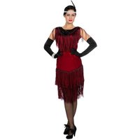 Metamorph Kostüm 20er Jahre Abendkleid bordeaux, Schickes Flapperkleid im dunkelroten Charleston-Look von Metamorph