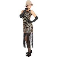 Metamorph Kostüm Goldenes 20er Jahre Abendkleid, Schimmerndes Flapper-Kleid für Deine Charleston-Tanzeinlage von Metamorph