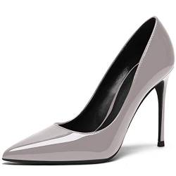 Mettesally Damen Pumps,Spitze Pumps,High Heel Hochzeit Schuhe,Stiletto Shoes Grau EU43 von Mettesally