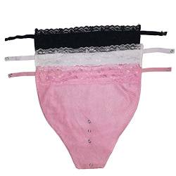 BH-Einsatz für Damen, 3 Stück, Übergröße, mit Anstecker, für Körbchengröße C D E F, Schwarz, Weiß, Pink, Einheitsgröße von Metyou