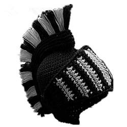 Metyou Perücke, Bartmütze, handgefertigt, gestrickt, warm, Wintermütze, Skimütze, für Damen und Herren Gr. Einheitsgröße, Roman knight hat black von Metyou