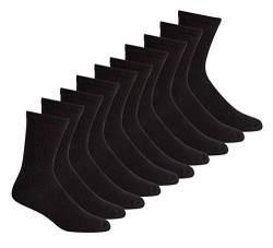 Metzuyan Herren-Sport-Socken, Baumwolle, 10 Paar Gr. 39-45, schwarz von Metzuyan