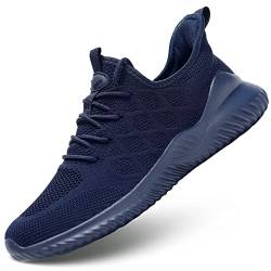 Herren Laufschuhe Slip on Tennis Walking Sneakers Casual Mesh Atmungsaktiv Leichte Schuhe für Herren, blau, 42.5 EU von Mevlzz