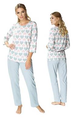 Mewa Baumwolle Damenpyjama Zweiteiliger Kelly, angenehm anzufassen, Pyjama für Damen Pyjama Set Nachtwäsche 42 Mehrfarbig von Mewa