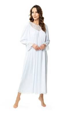 Mewa Damen Nachthemd KATARZYNA, angenehm zu berühren, luftig, Spitzenausschnitt, Nachthemd mit Stickerei (36/38) von Mewa