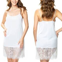 Mewa Damen Unterrock Corsa, Petticoat angenehm zu berühren, perfekt unter einem Kleid, Nicht statisch, leichtes Nachthemd (as3, Numeric, Numeric_46, Numeric_48, Regular, Regular, Weiß) von Mewa