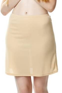 Mewa Glatter Damen Unterrock Linda, Underskirt einfacher, Halbrock Knielang Petticoa, Antistatisch Unterrock Glatte 54 Beige von Mewa