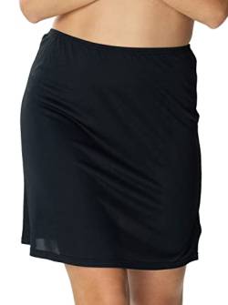 Mewa Glatter Damen Unterrock Linda, Underskirt einfacher, Halbrock Knielang Petticoa, Antistatisch Unterrock Glatte 54 Schwarz von Mewa