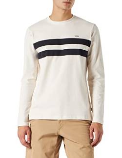 Mexx Men's Colorblock LS T-Shirt, Off White, S von Mexx