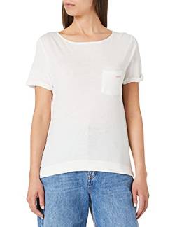 Mexx Womens Linen Relaxed fit with Pocket T-Shirt, Off White, S von Mexx