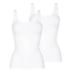 2er Pack Mey Damen Sporty-Hemden - Noblesse - 25102 - Weiß - Größe 38 - Saumfreie Damen-Unterhemden - Top ohne Seitennähte von Mey