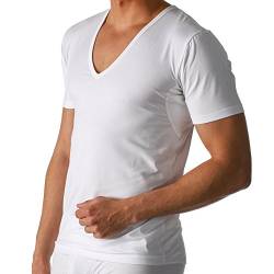 2er Pack Mey Herren Business Unterhemd – Größe 5 – Weiß - Drunterhemd – Unterhemd mit V-Ausschnitt – Shirt mit Einsätzen unter den Achseln – 46038 Dry Cotton Functional von Mey