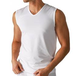 2er Pack Mey Herren Muskel-Shirt – Größe 6 – Weiß – Tank Top – V-Ausschnitt – Unterhemd ohne Arm – Bi-elastisch – Kühlender Effekt – 46037 Dry Cotton von Mey