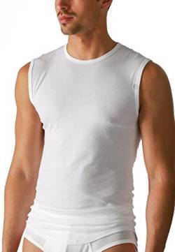 2er Pack Mey Herren Shirt – Größe 6 – Weiß – Unterhemd mit Rundhals-Ausschnitt – Ohne Arm - Pima Baumwolle supergekämmt – 2801 Noblesse von Mey