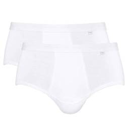 2er Pack Mey Herren Sport-Slip - Noblesse - 2813 - Farbe Weiß - Größe 4 - Herrenpants mit Eingriff - 100% Baumwolle von Mey