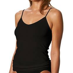 Mey 2er Pack Damen Top – Größe 40 – Schwarz - Spaghettiträger-Top – Saumfreies Shirt – Unterhemd aus supergekämmter Baumwolle – Sporty-Hemd – 25846 Noblesse von Mey