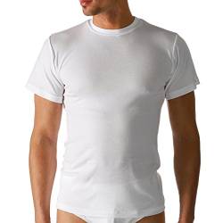 Mey 2er Pack Herren Unterhemden – Größe 7 – Weiß – Unterhemd Rundhals-Ausschnitt - Shirt ½ Arm - Feinripp-Qualität – Reine Pima-Baumwolle – 2803 Noblesse von Mey