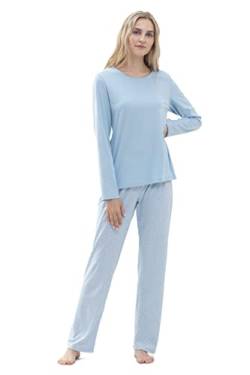 Mey Nachtwäsche Serie Emelie Damen Schlafanzüge lang Dream Blue XL(44) von Mey