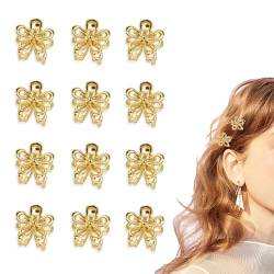 Mezrkuwr® 12 Stück kleine Blumen-Haarspangen für Frauen und Mädchen, niedliche Haarspangen, Metall-Haarklammern, winzige Blumen-Haarklammern Mini-Haarklammern von Mezrkuwr