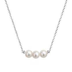 Mezrkuwr® Zierliche Perlen-Anhänger-Halsketten für Frauen, handgefertigte mehrschichtige Perlenketten-Halskette, zarte mehrschichtige Süßwasserperlen-Halskette von Mezrkuwr
