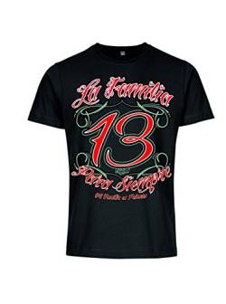 LA Familia ORIGINAL MI Familia ES Primero T-Shirt, Farbe SCHWARZ ODER Weiss (3XL, Schwarz) von Mi Barrio
