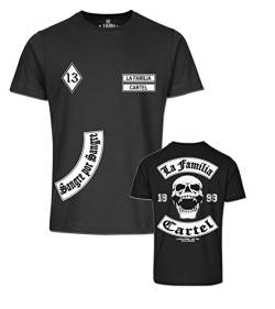 La Familia Herren T-Shirt Patch MC13 schwarz oder Rot Größe M-5XL von Mi Barrio