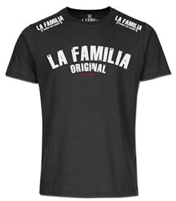 La Familia Original, Fight Black LINE, Herren T-Shirt (L) von Mi Barrio