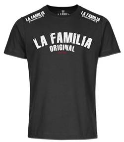 La Familia Original, Fight Black LINE, Herren T-Shirt (XXXXL) von Mi Barrio