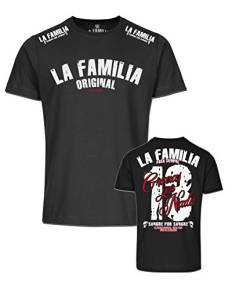La Familia Original Fight, Black Line Herren T-Shirt 13, schwarz 100% Baumwolle (4XL) von Mi Barrio