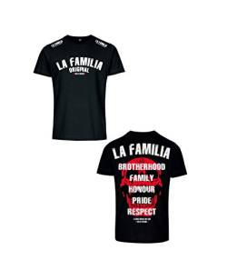 La Familia Original Since 1999, Brotherhood (Brüderschaft) im Siebdruck, Herren T-Shirt schwarz 100% Baumwolle (M) von Mi Barrio