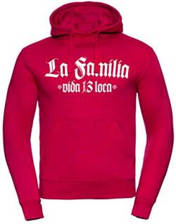 La Familia Vida Loca 13 Original, Kapuzenpulli/Hooded, Männer Herren in rot oder schwarz (XL, Rot) von Mi Barrio