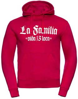 La Familia Vida Loca 13 Original, Kapuzenpulli/Hooded, Männer Herren in rot oder schwarz (XXL, Rot) von Mi Barrio