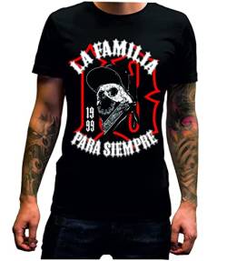 La Familia vida Loca Original Herren T-Shirt, para Siempre in der Farbe schwarz (schwarz, 3XL) von Mi Barrio