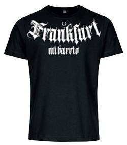 Mi Barrio, La Familia Frankfurt Casual Herren T-Shirt in schwarz, weiß, rot, grau und Camouflage (Schwarz, 5XL) von Mi Barrio