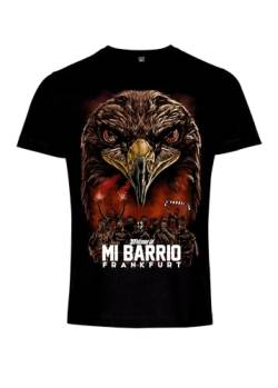 Mi Barrio Frankfurt Fan Herren T-Shirt, Frankfurt Adler Tshirt, Stadion Edition, schwarz oder weiß (as3, Alpha, 5X_l, Regular, Regular, White) von Mi Barrio