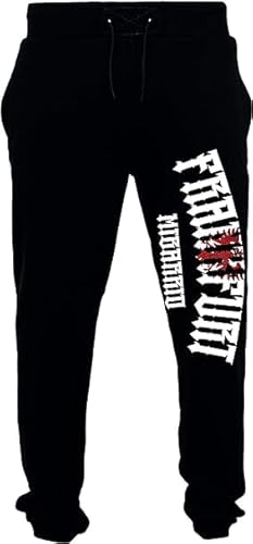 Mi Barrio Herren Sweathose, Jogginghosen, Sporthose Frankfurt Adler, schwarz, grau (3XL, Schwarz) von Mi Barrio