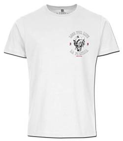 Mi Barrio LA Familia ORIGINAL LOCO for Life Herren, T.Shirt in den Farben: grau,weiß & schwarz (weiß, XL) von Mi Barrio