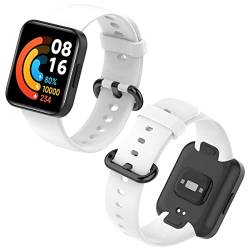 Mi-Case Kompatibel Für Xiaomi Redmi Watch 2/Redmi Watch 2 Lite Armband, Sport Silikon Uhrenarmband Redmi Watch Armband Smartwatch Ersatzarmband Xiaomi Redmi Watch 2/Redmi Watch 2 Lite-Weiß von Mi-Case
