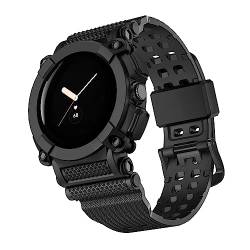 MiRUSI Kompatibel für Google Pixel Watch Rugged Sport Watch Bands Armbänder Armband für Google Pixel Watch für Männer Frauen (Schwarz) von MiRUSI