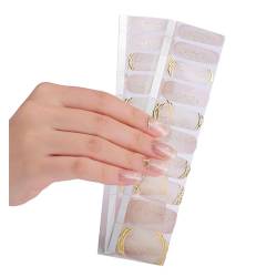 1 Blatt Full Wrap Aufkleber Nägel Streifen Selbstklebende Abziehbilder Für Frauen Mädchen DIY Nail Art Dekoration Modische Nagelabziehbilder von Miaelle