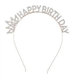 Miaelle Haarschmuck Happy Birthday Haarschmuck für Erwachsene Teenager Feier Party Haarband glänzendes Stirnband buntes Haarband Geburtstags-Stirnband für Frauen glänzendes Geburtstags-Stirnband von Miaelle