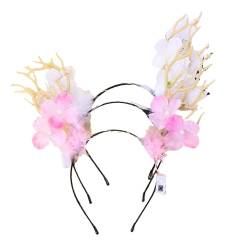 Miaelle LED-Blumen-Haarbänder, leuchtendes Geweih-Stirnband, Weihnachts-Stirnband, Party-Dekoration für Frauen und Mädchen, Weihnachtsdekoration, 5 Stück von Miaelle