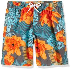 Miami Beach Swimwear Jungen Badeshorts mit Blumen-Print, Blau (Dark Navy 604), 116 von Miami Beach Swimwear