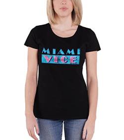 Miami Vice Distressed Logo Girly T-Shirt (Black), Größe:L von Miami Vice