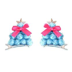 2 Stück niedliche Weihnachtshaarspangen Weihnachtsbaum Clip Clips Haarnadel Kopfschmuck Haarschmuck für Mädchen Haarspangen Klein Damen von MianYaLi