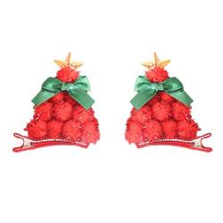 2 Stück niedliche Weihnachtshaarspangen Weihnachtsbaum Clip Clips Haarnadel Kopfschmuck Haarschmuck für Mädchen Haarspangen Klein Damen von MianYaLi