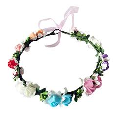 Blumenkrone Stirnband für Kinder Mädchen mit Band Blumen verstellbare Haarspange Haarspangen Braut von MianYaLi